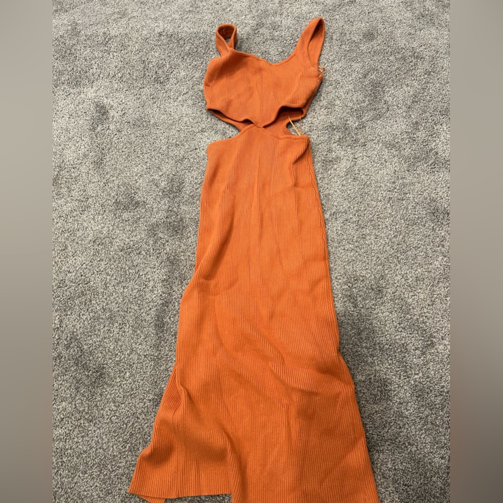 Grey Bandit orange sweater dress size slits size M